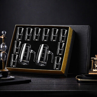 23 degrees north latitude white wine cup one-cup wine divider gift box set gift home commercial crystal glass high-end bullet cup wine pot transparent style 2 pots 10 cups collection gift box