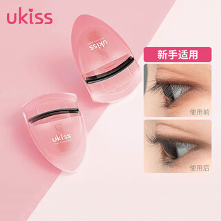 Ukiss eyelash curler 2024 new tooth comb portable curling long-lasting partial eyelashes eyelash styling borderless sunflower portable eyelash curler (pink) 1