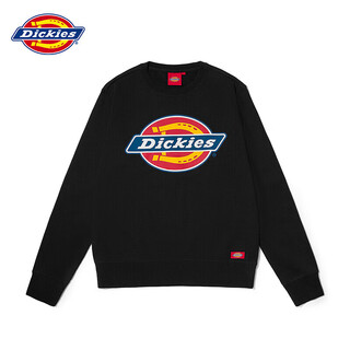 Dickies autumn unisex couple logo printed round neck sweatshirt dk007059 black m