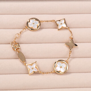 Puri high version four-leaf clover five-flower bracelet for women rhombus single flower necklace 18k gold light luxury white mother-of-pearl earrings earrings high version 18k gold four-leaf clover five-flower bracelet pre-sale for ten