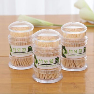 Zhe family disposable fruit picks commercial barrel carbonized 5000 pieces double-ended bamboo thin toothpicks portable toothpicks pagoda bamboo toothpicks 1 bottle