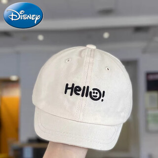 Disney baby hat spring and autumn korean style fashionable baby boy's peaked hat girl's short-brim sun protection thin baseball cap beige-hello smiley reference 8-20 months 45-48cm