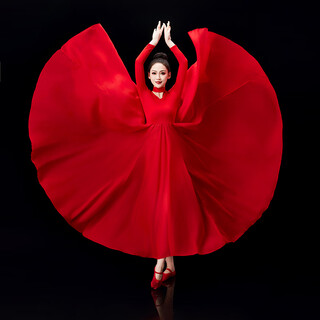 Xinying dance dress adult opening dance swing skirt 720 degree classical dance lights chinese modern wanjiang performance red 720 skirt long sleeve m