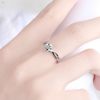 Nanzhi moissanite ring sterling silver engagement ring japanese and korean version fashionable women's ring simple living diamond ring can be engraved gift closed mouth no. 9