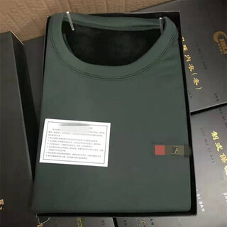 Xuwei new winter warm underwear men's round neck velvet thickened autumn underwear set in cold zones five styles olive green 3xl/180