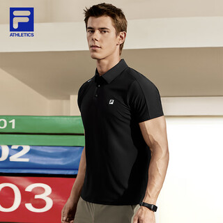 Fila official short-sleeved t-shirt men's cool lapel short-sleeved polo shirt new fitness sports t-shirt breathable top rd royal blue-nv 2xl 185/104a/xxl