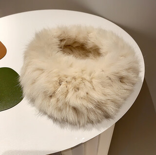 Pheasant joe korean rabbit hair hat for women wide autumn and winter warm japanese headwear headband headband hat plush hairband beige