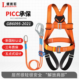 Luokeyan five-point safety belt, high-altitude working safety rope, full-body anti-fall national standard, double large hook 5 meters, beijing warehouse flash delivery