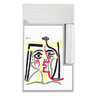 90% new s.t.dupont french dupont lighter l2 picasso co-branded global limited edition langsheng lighter white c16001 new year gift