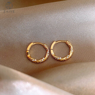 In the wild hoop earrings 2025 new trendy women unique niche unique light luxury high-end earrings simple autumn and winter earrings diamond small earrings gold