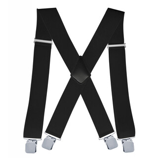 Yufan 5cm elastic men's suspender clips 4 clips x-shaped adjustable suspenders suspenders 01 black one size fits all