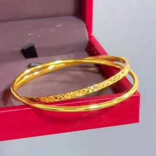 Dl 1998 fat donglai same style 18k gold crushed ice bracelet k dragon scale double ring female gold bracelet bouncy bracelet for girls double ring bracelet 58 (suitable for 95-115 jin jin is equal to 0.5 kg)