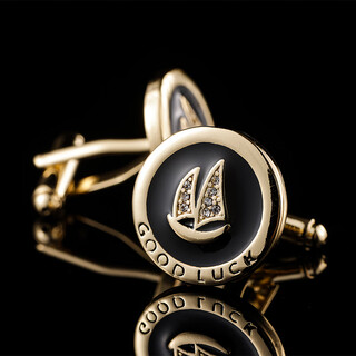 猎尚一帆风顺袖扣男士轻奢定制西装法式衬衫袖口钉时尚小众生日礼物 一帆风顺袖扣