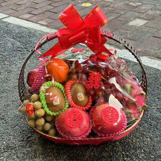 Airi flowers and fruit gift box french fruit gift box fruit basket fast delivery to elders wife and girlfriend birthday gift fruit basket apple pitaya fruit kiwi longan fruit basket