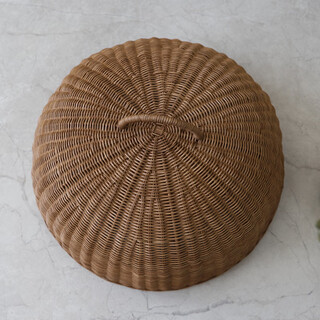 Mengyier round natural rattan rice cover food cover dining table storage dust cover dining table cover large multi-functional indonesian rattan core cover 65cm - light brown spot