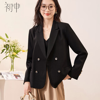 Chushen spring and autumn short small suit women's versatile double-breasted suit jacket small short jacket top s13jf4532