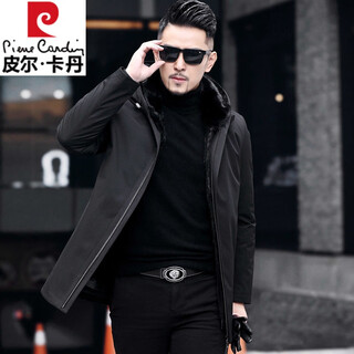 Pierre cardin pie jacket fur men's mink liner nick jacket men's fur one-piece mink coat mink liner slim jacket winter black black jacket + black liner m 100jin jin is equal to within 0.5 kg