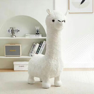 Living room ornaments large floor-standing alpaca plush seat doll living room bedroom floor-standing home decoration new home festival 110cm large white removable and washable lambswool