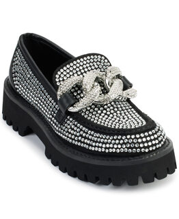 Karl lagerfeldkarl lagerfeld women's giana slip-on shoes flats transparent/black 5.5