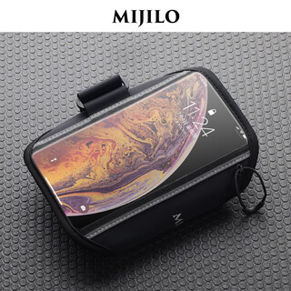 Mijilo sports phone arm bag for men and women, running arm bag, apple universal fitness wrist phone bag, black