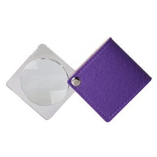 Vixen japan imported pocket reading book magnifying glass square high-definition for elderly students to read on their mobile phones purple (44mm lens, 3.5 times)