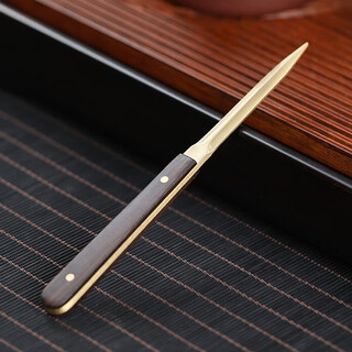 Yijuke ebony brass tea knife tea needle pu'er tea cone pry tea knife manual tea opening knife tea ceremony accessories