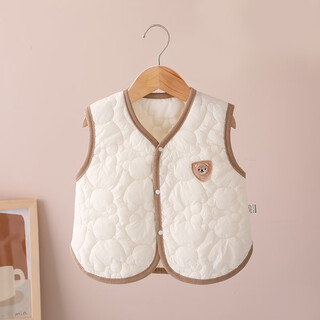 Joyncleon baby vest spring, autumn and winter baby warm vest outer wear vest type a 1 year old boys and girls imitation down 100g white 80