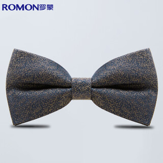 Romon bow tie men's bow wedding groom and best man suit shirt double layer burgundy navy blue 12*6cm