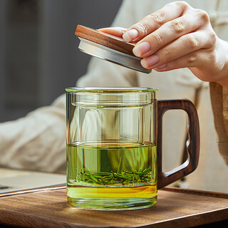 Yihutea tea cup tea water separation glass office tea ceremony tea cup men's personal high-end water cup low price volume thickened tea cup 400ml