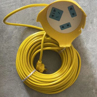 Rain-proof outlet, outdoor rain-proof electric vehicle charging cable, waterproof socket extension cable, battery car plug-in board, extension cable, outdoor charging, rain-proof socket, 9-hole black bottom, 20 meters, four/five floors, thick wire core