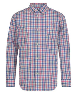 Izod boys long sleeve plaid shirt casual versatile pocket flamingo/picnic plaid 18-20