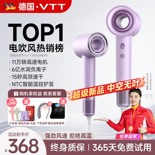 Vtt germany high-speed hair dryer hollow leafless household high-power negative ion hair care quick-drying high wind student dormitory hair dryer for men and women birthday gifts