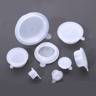 Jphznb white plastic plug plug hole plug hole cover inner thread dust cover threaded hole protective sleeve round pipe plug d-m5 (50 pieces)