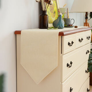 Jingying solid color table flag modern simple nordic tv cabinet shoe cabinet chest of drawers cover cloth table decorative cloth long bed end cloth soya rice white 30cm*120cm