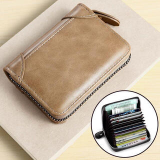 Feiyuejia card bag men's bank card bag compact multi-slot card holder driver's license business card holder women's business id card khaki