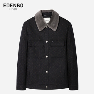 Edenbo lapel jacket men's autumn and winter knitted wool collar business casual jacket black 170/88a(l)