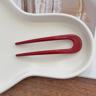 Sarah deer korean france gold label blogger's same style small u-shaped hairpin french princess head ball head flower bud hair plug 23丶burgundy