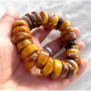 Dr-flvvs fat donglai's same style beeswax bracelet amber bracelet old rough stone abacus beads men's bracelet