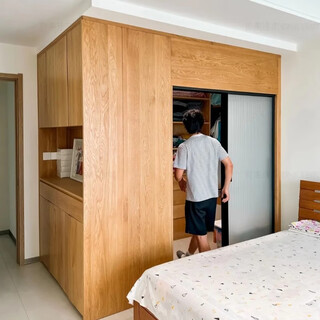 Good bird and good wood chengdu study and bedroom 2-in-1 original solid wood whole house customized desk cabinet wardrobe storage storage cloakroom appointment measurement design