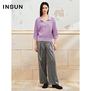 Enshang enshang summer loose business sense cotton gray suit pants gray 38