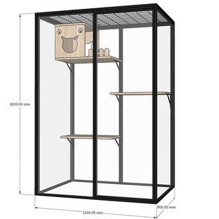 Panoramic cat villa cat house household cat cage large indoor cat villa cat cabinet luxury glass cat room customization length 126 depth 80 height 183 including home installation