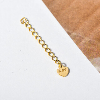 Golden branch korean popular 14k gold extension chain for women flat love peach heart-shaped extension chain for women
