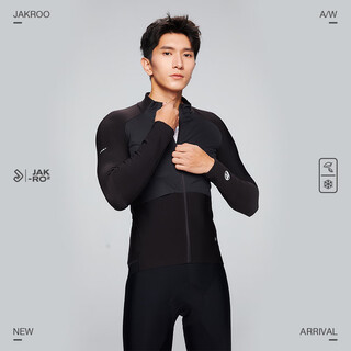 Jieku autumn and winter elite wind men's fleece cycling jersey outdoor windproof and warm 5 cycling top black l