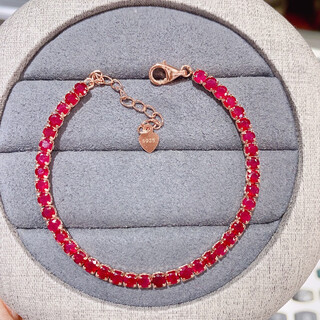 Henglijia ruby bracelet. the crystal is super clean and sparkling with 3mm 925 silver precision inlay.