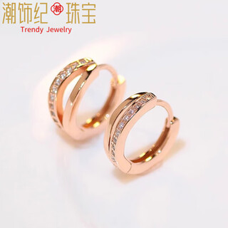 Dl 199818k rose gold stud earrings fashionable silver needle small hoop earrings 2022 new rose gold