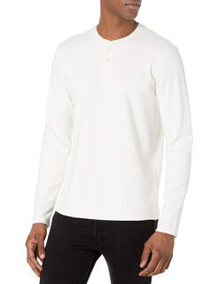 Vince men's double knit henley, soft and comfortable, casual and versatile leche small