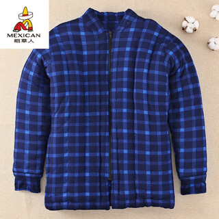 Scarecrow pure handmade cotton coat men's winter coat dad thickened loose warm adult padded jacket middle-aged and elderly cotton coat home blue s (recommended weight 70-90jin jin equals 0.5 kg)