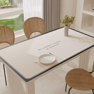 Xinlin light luxury dining table mat, simple and modern coffee table tablecloth, no-wash, oil-proof, waterproof, anti-scalding, pvc insulated table mat, high-end, streamlined, clean with just one wipe, 70x130cm, protect the desktop