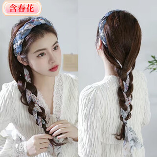 Spring flower hairpin hairband for women retro autumn and winter braided hairband with teeth anti-slip internet celebrity new hair bundle feeling head cave hair accessory blue gray