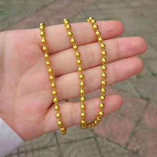 宁丰老凤凰金店金包银圆珠实心项链男女金包银链送女友七夕礼物 送女友520节日礼物 6mm